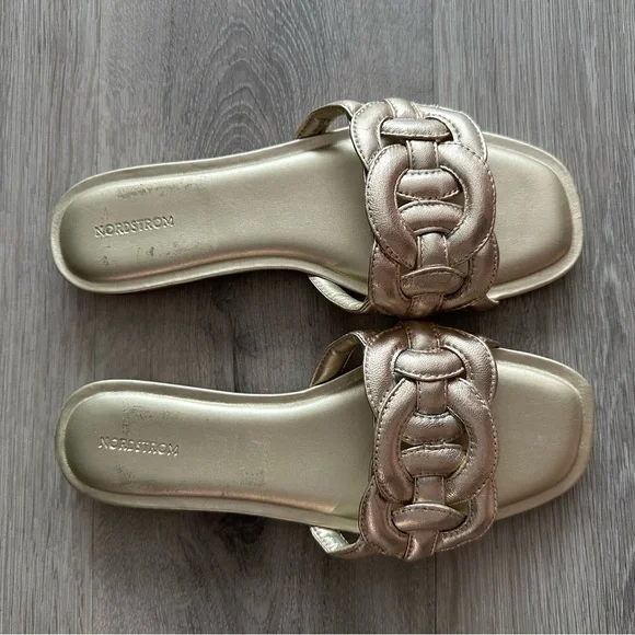 Nordstrom Brand Size 9 Gold Women's Sandals - Size 9 - Picture 2 of 6